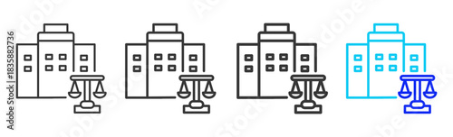 Governance Model icon set collection in creative outline style for business featuring varied thickness variations suitable for pro branding visual use and integrity desig