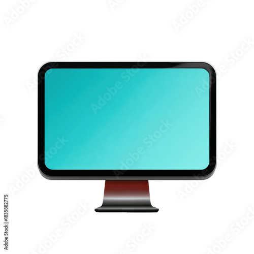 Computer monitor icon in flat design style digital workspace graphic design isolated view
