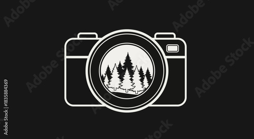 Capturing the wild beauty of nature through the lens of a stylized camera, perfect for outdoor adventures and travel branding
