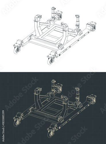 Aircraft engine stand isometric drawings