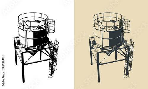 Silo storage for bulk materials illustrations