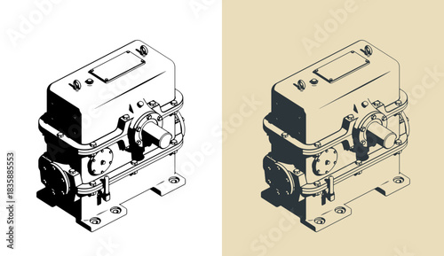 Two-stage worm gearbox