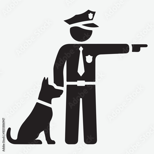 Police Officer with K9 Unit Icon