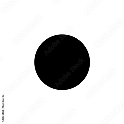 Obraz na plátně Illustration of a simple black circle centered on a white background with soft e