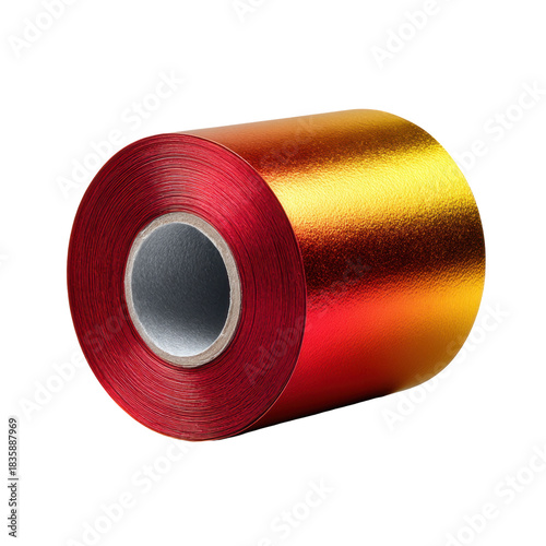 Vibrant macro shot of festive aluminum foil roll in colorful palette studio setting