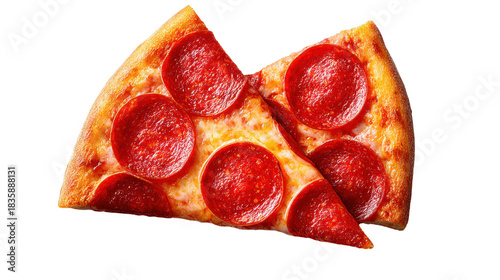 Delicious pepperoni pizza slices on food photography studio environment