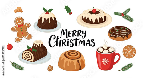 Delightful Merry Christmas treats and sweets for holiday baking projects, greeting cards, and festive designs, adding warmth and cheer to your creations.