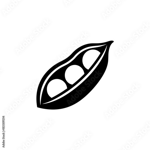 Illustration of peas in a pod icon on transparent background silhouette