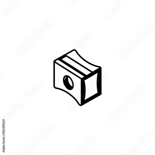 Illustration of a pencil sharpener tool on transparent background silhouette