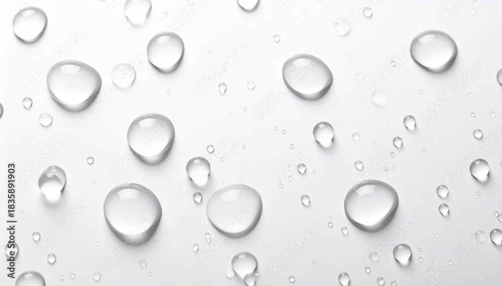 custom made wallpaper toronto digitalClear water drops on a pristine white surface, clean and refreshing background texture