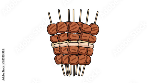 Delicious Grilled Meat Skewers Ready for Outdoor Cooking and Barbecue Fun