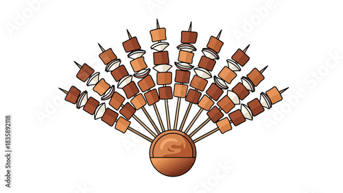 Fan Shaped Arrangement of Skewered Treats