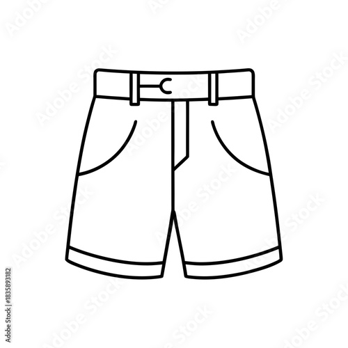 Outline drawing of a pair of shorts on transparent background silhouette