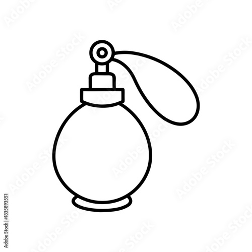 Outline of a perfume atomizer bottle on transparent background silhouette