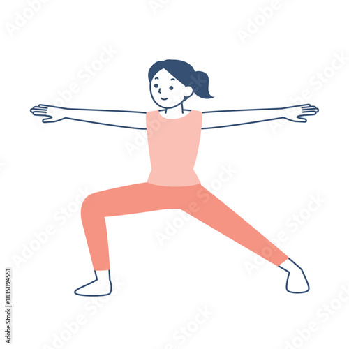 ヨガのポーズをする若い女性