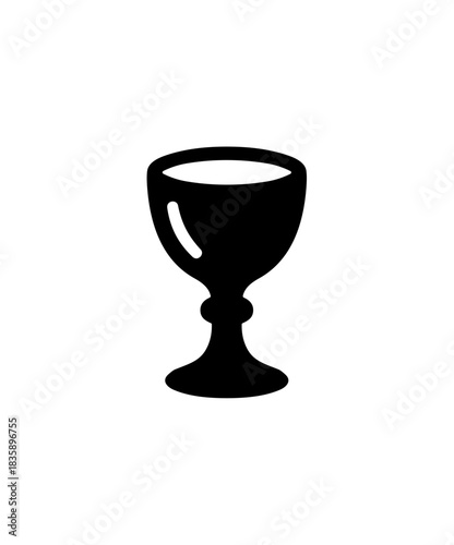 Simple Silhouette Holy Chalice Symbol of Eucharist Christianity Illustration