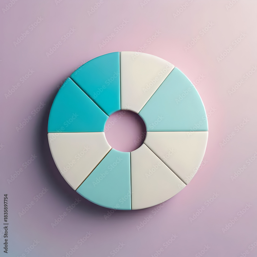 Fototapeta premium Modern Circular Infographic with Blue and White Segmented Ring