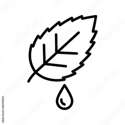 Leaf with Droplet Icon - Natural Essence and Purity Symbol