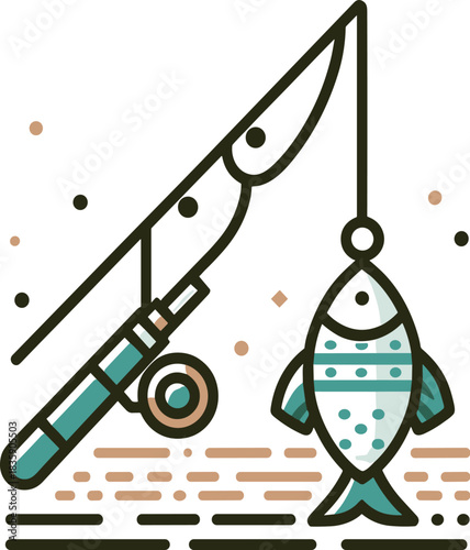 illustration of a fishing rod