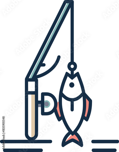 illustration of a fishing rod
