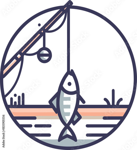 illustration of a fishing rod