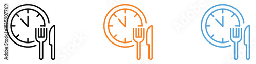 Business Hours icon vector. meal time, dining, restaurant scheduling, food planning, breakfast, lunch, dinner, and healthy eating reminders symbol. vector illustration.
