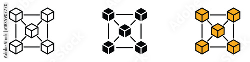 Blockchain icon vector. secure digital connections and data distribution symbol. vector illustration.