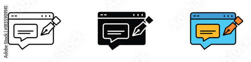 Blog Post icon vector. online content creation symbol. vector illustration.