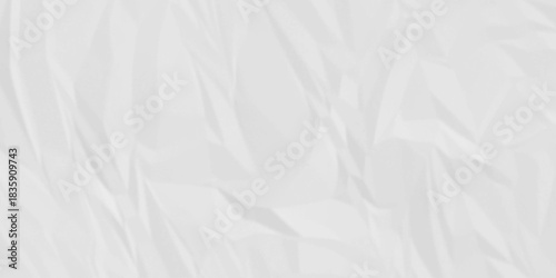 White paper wrinkled texture for background space. Rough white paper. Paper texture, recycled creased paper background.	