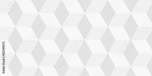 Abstract white cube grid polygon decoration block hexagon geometric texture background. block construction surface cubic wall square creative business texture backgroud.	
