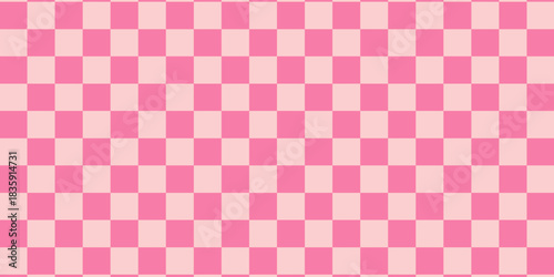 Abstract checkered floor in pink surreal interior. v