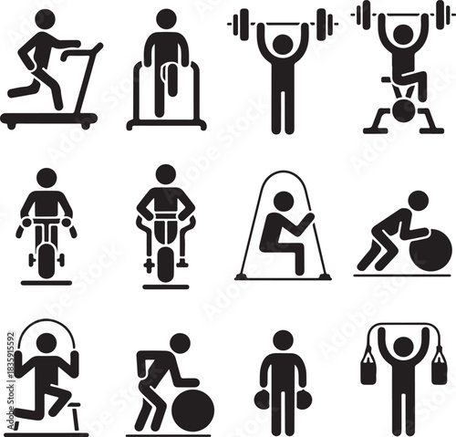 Man Athletic Gym Gymnasium Body Exercise Workout Pictogram