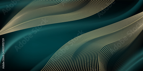 Green and Gold Award Background. Creative Concept Template. Classy Premium Wedding Card. Grand Luxury Decorative Banner for Wedding and Birthday. Premium Congratulations Card. Event Invitation.