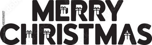 Negative Space Gift Box Merry Christmas