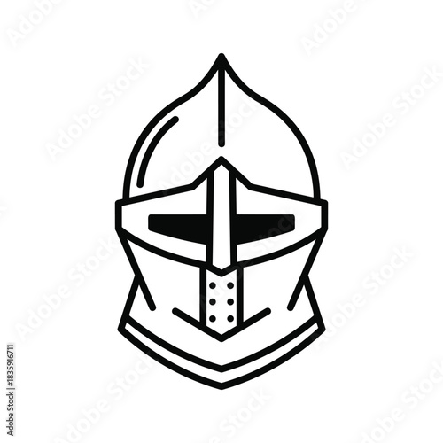 Stylized Medieval Knight Helmet Icon