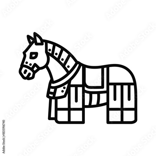Stylized Armored Horse Icon