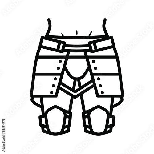 Lower Body Knight Armor Protective Gear Line Icon