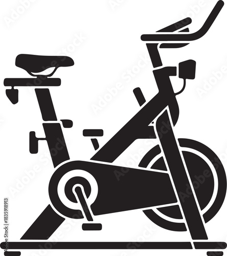 Stationary exercise bike icon for fitness, cardio, workout, and health concepts. indoor cycling equipment for gyms, home fitness, and athletic training