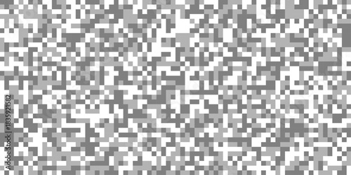 Censured blur gray pixels vector squares ideal for use in content edit creation, abstract censor horizontal rectangle pixelated mosaic bar large grayscale digital data texture for censorship effect.