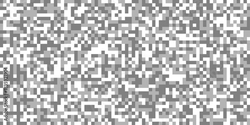 Censured blur gray pixels vector squares ideal for use in content edit creation, abstract censor horizontal rectangle pixelated mosaic bar large grayscale digital data texture for censorship effect.