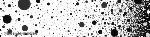 Abstract monochrome hand-drawn polka dot pattern, high contrast , backdrop, digital