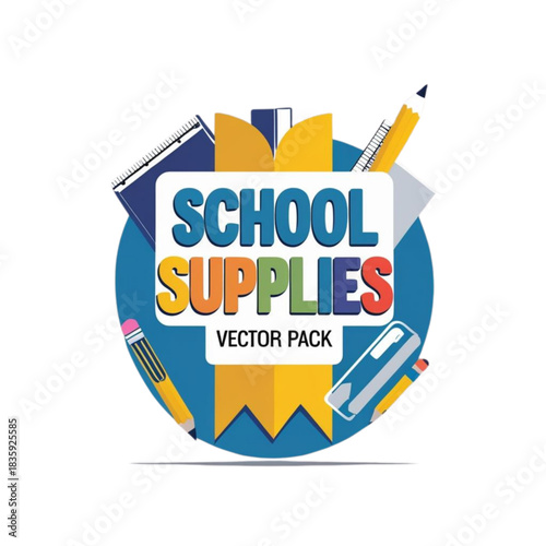 Cute School Supplies Set – Cartoon Flat Education Elements