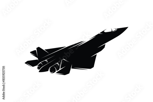Fighter Jet military aircraft Logo Illustration vector design 
