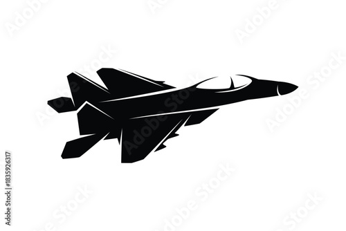 Fighter Jet military aircraft Logo Illustration vector design 