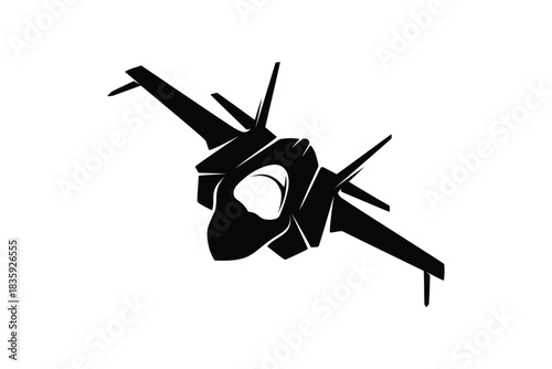 Fighter Jet military aircraft Logo Illustration vector design 