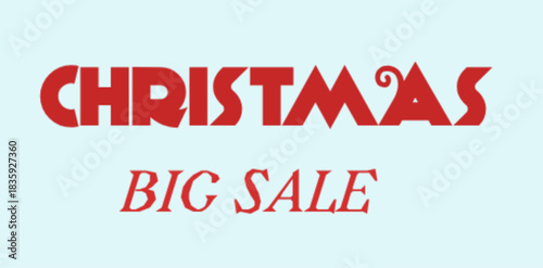 Christmas Sale Poster Red Text on Blue Background
