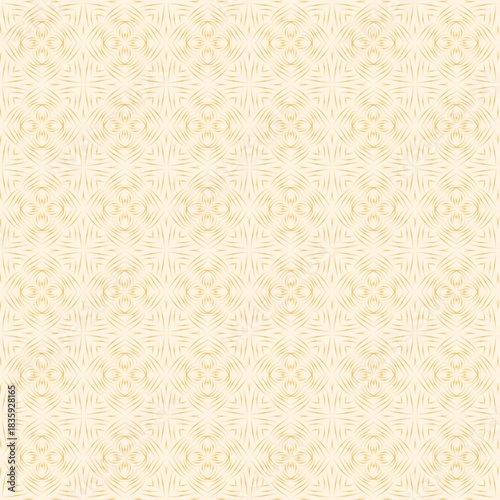 The image is a seamless wallpaper pattern featuring a geometric floral design in a subtle color palette. The pattern consists of overlapping diamond shapes and floral motifs at the intersections,