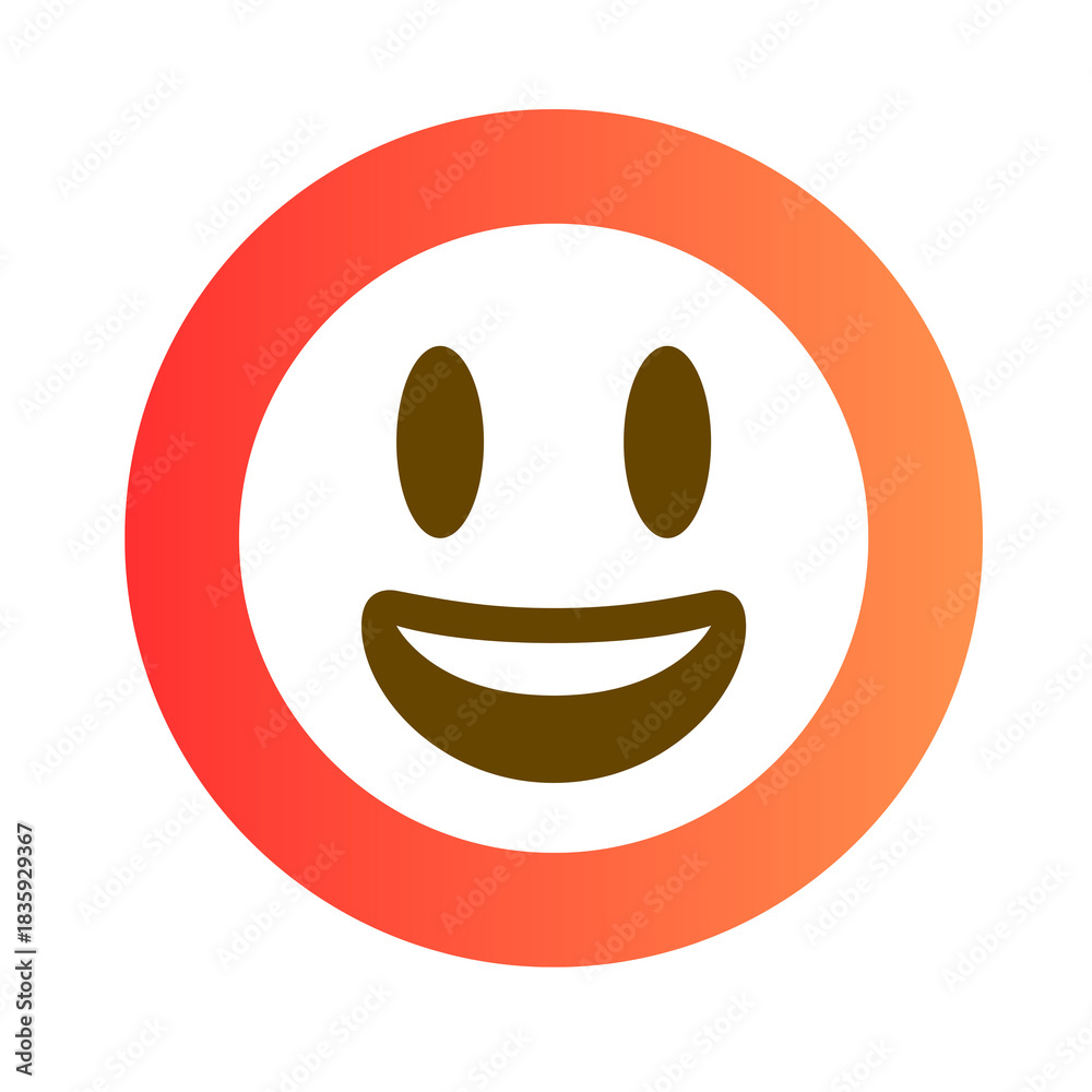 Fototapeta premium Happy smiley face icon isolated on transparent background