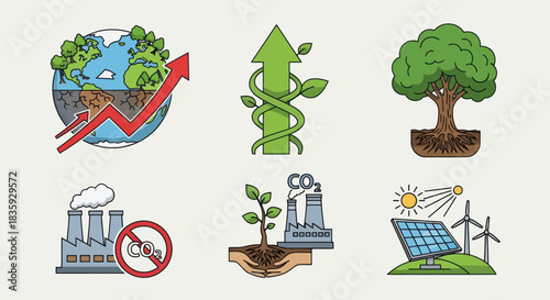 Collection of Environmental and Sustainability Icons.