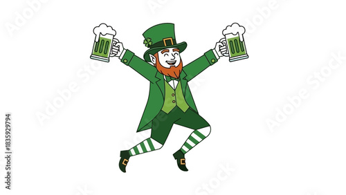 Joyful Leprechaun Celebrating St patriks